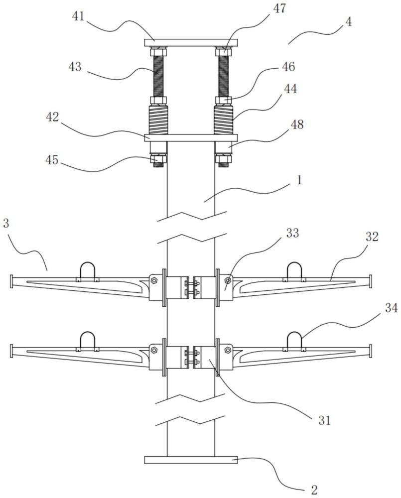 弹簧调节自承式电缆支架的制作方法