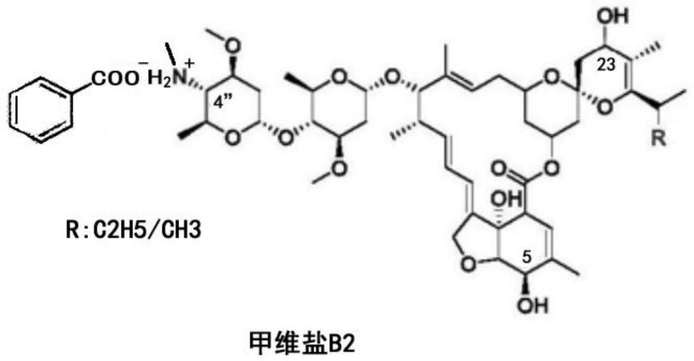 一种甲氨基阿维菌素B2苯甲酸盐的制备方法与流程