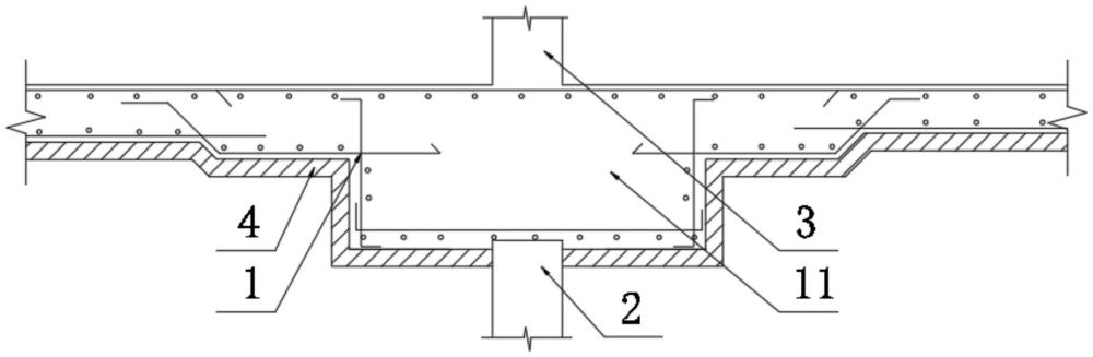 一种改善大跨度柱网承台周围底板受力的结构的制作方法
