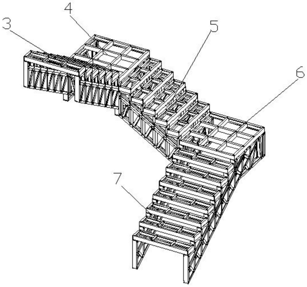 一种轻钢建筑的三跑楼梯结构的制作方法