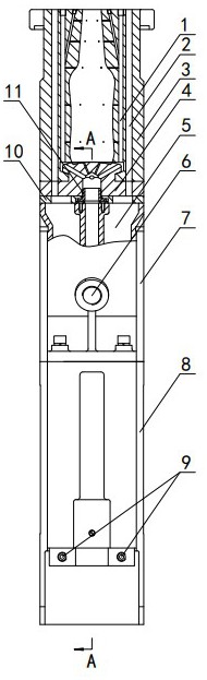 一种制瓶机用垂冷真空模底机构的制作方法