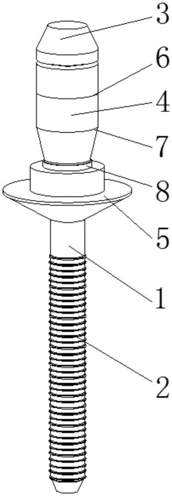 全铁圆头大帽檐台阶海马型抽芯铆钉的制作方法
