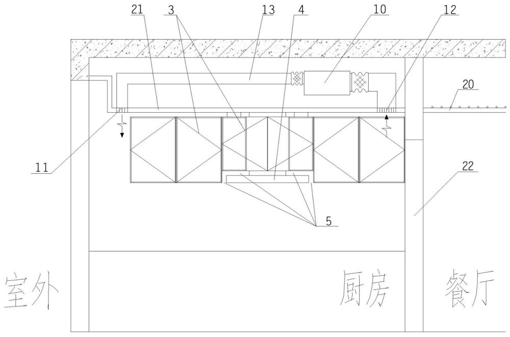 一种防止住宅餐厅毛细管吊顶夏季结露的厨房通风系统的制作方法