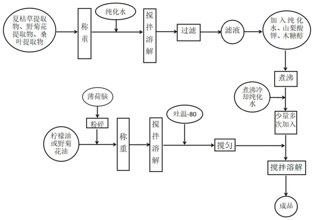 一种清新口气的植物漱口水及其制备方法和应用与流程