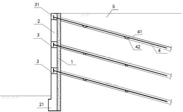 一种悬臂式挡土墙的加固结构的制作方法