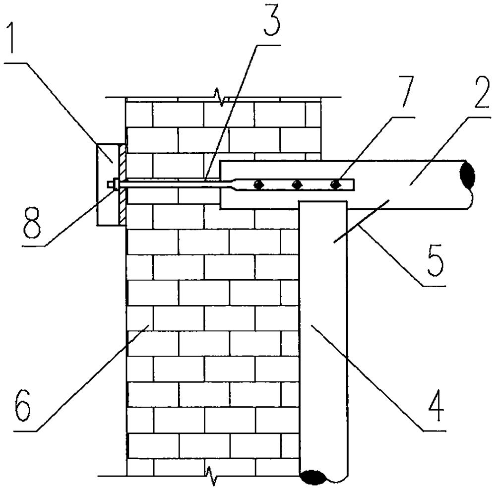 屋顶出墙面角钢墙揽与檩条采用连杆螺栓连接及施工方法与流程