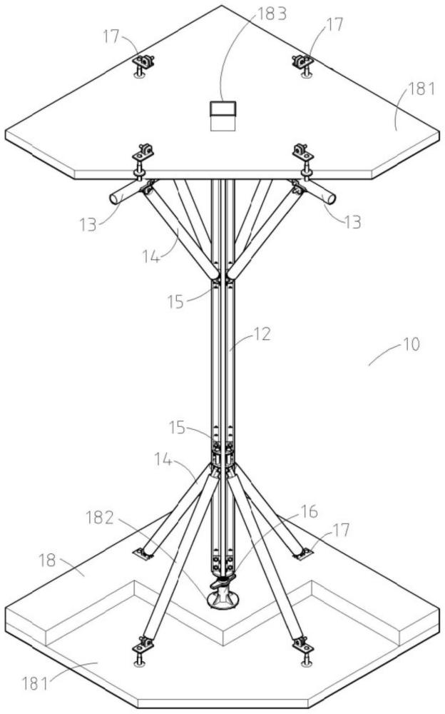 一种十字伞撑式脚手架及施工方法与流程