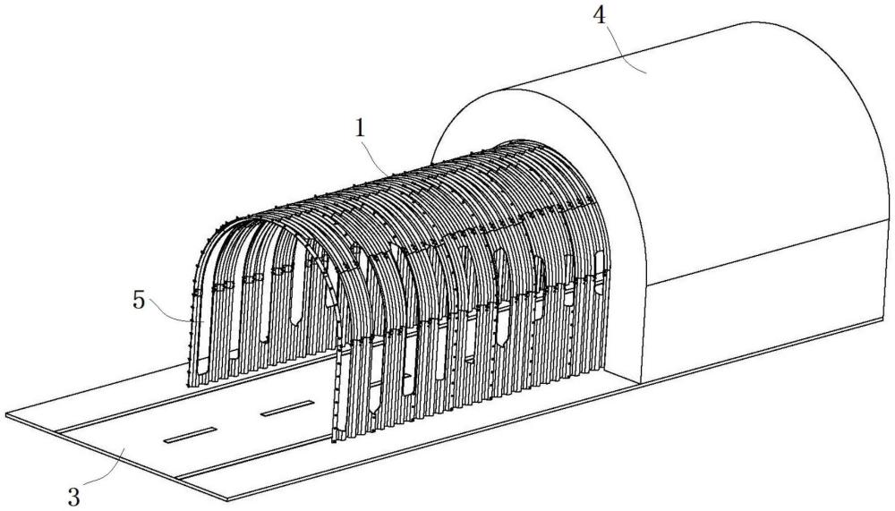 一种渐变开孔式洞口遮阳保护棚的制作方法