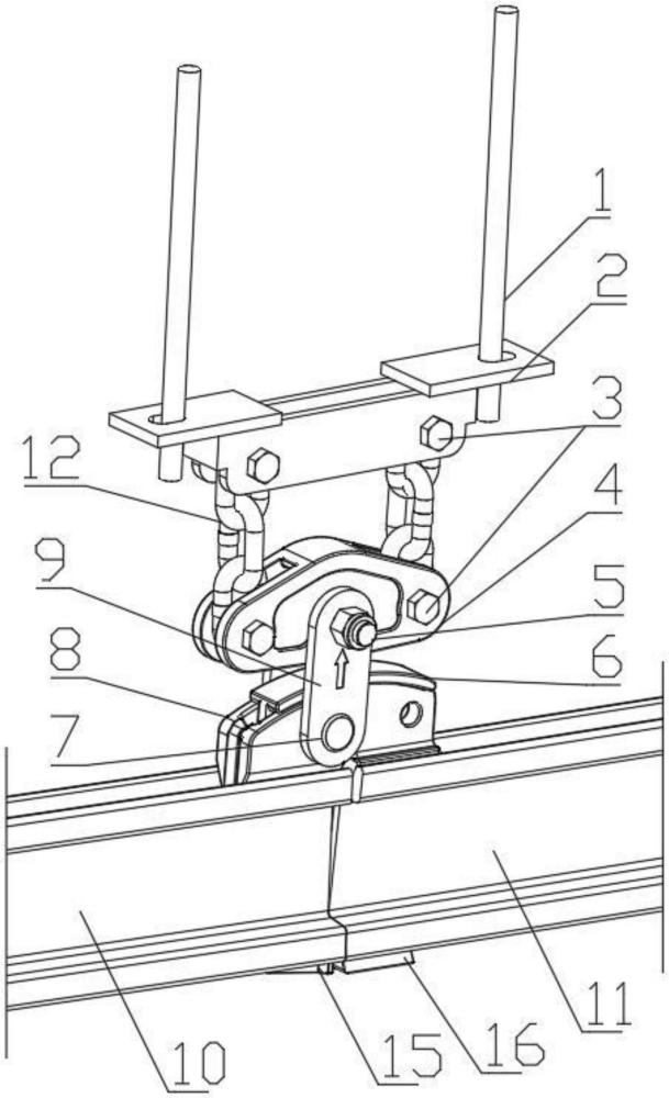 一种单轨吊轨道的T型圆弧压接式吊挂结构的制作方法