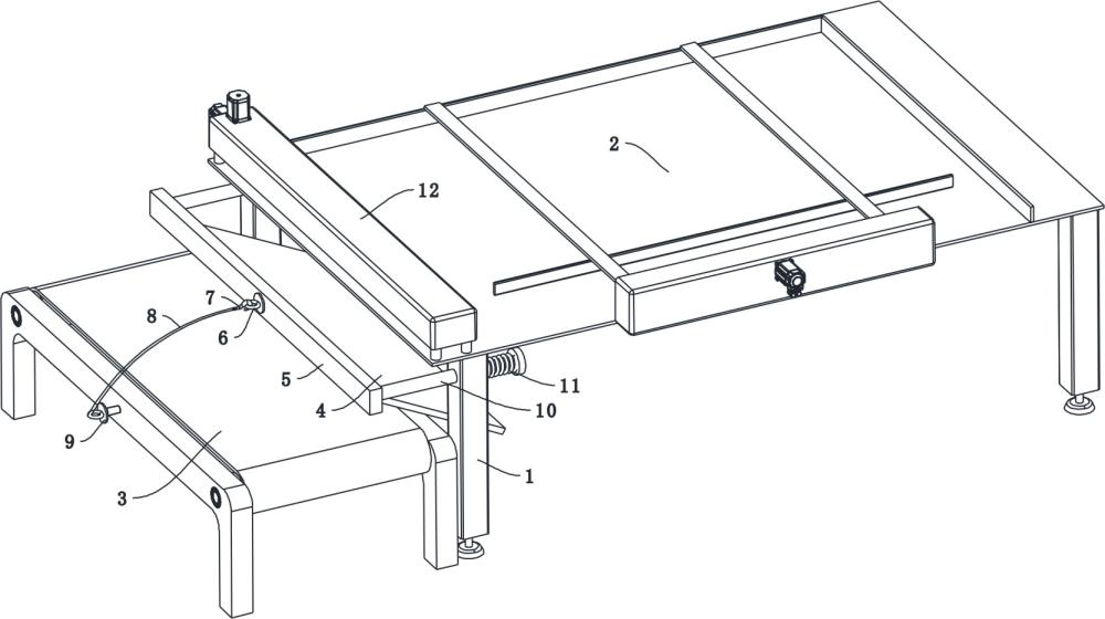 一种裁切家具板材包装纸板的接料机构的制作方法