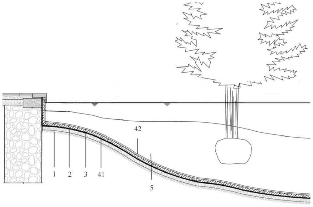 一种设有防根穿刺结构的人工湖渗漏装置的制作方法