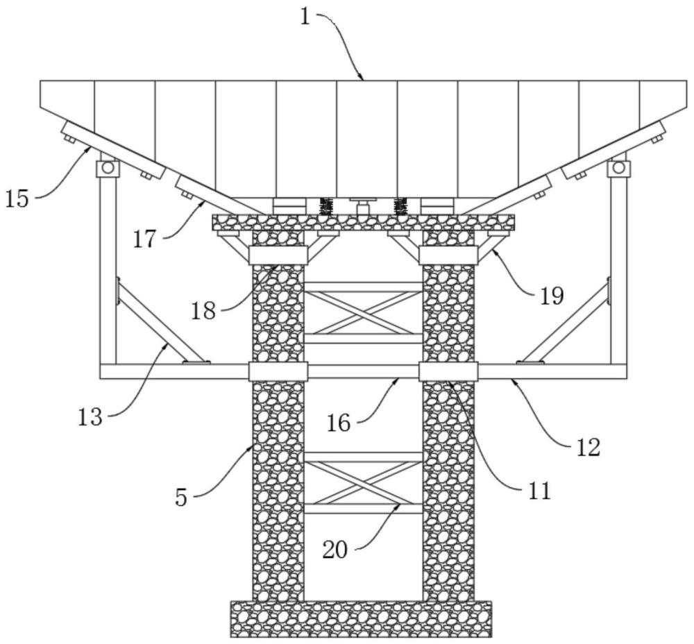 钢箱梁墩柱锚固稳定结构的制作方法