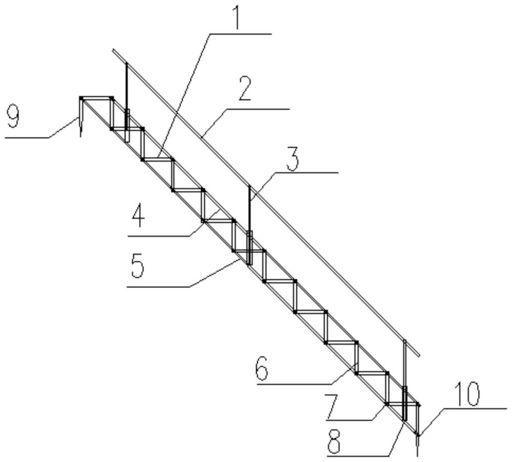 一种应用于基坑边坡上下通道的折叠楼梯及其施工方法与流程