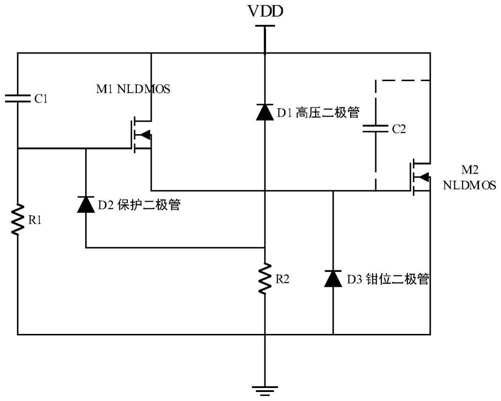 直流瞬态混合触发高压ESD保护电路及芯片的制作方法