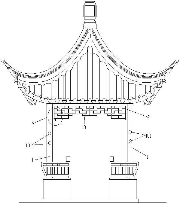 仿古亭子饰板安装结构的制作方法