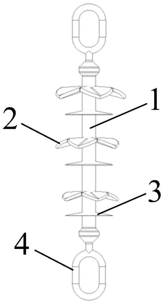 一种梅花瓣伞型混炼防冰闪复合绝缘子