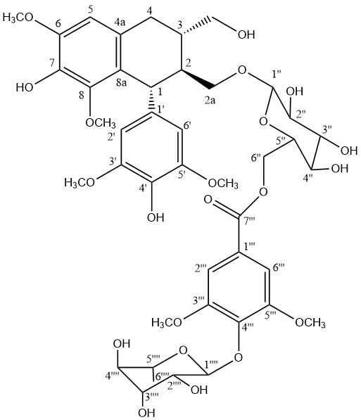 关苍术中一种环木脂素苷类化合物及其制备方法与应用