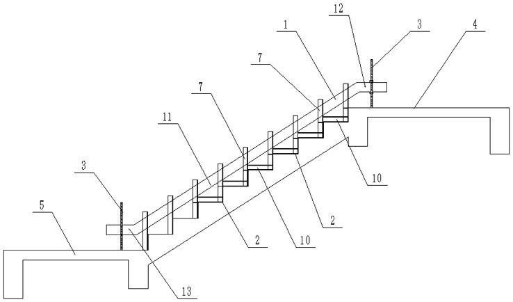 一种定型化楼梯踏步钢模板及施工方法与流程