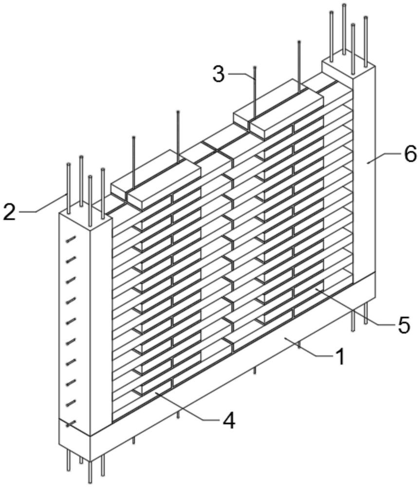 一种防古花格砖墙的整体性抗震构造的制作方法
