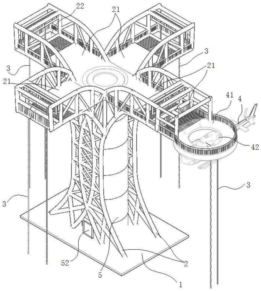 方尊户外高空钢结构模拟直升机绳索综合救援训练塔的制作方法