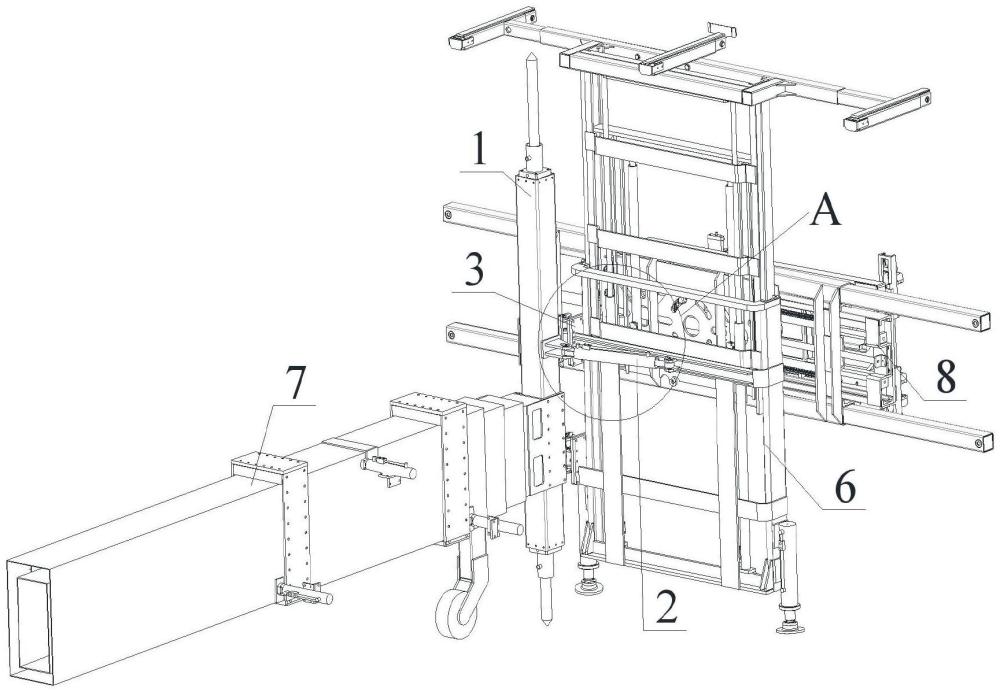 一种锚杆钻车伸缩臂与滑架的连接机构的制作方法