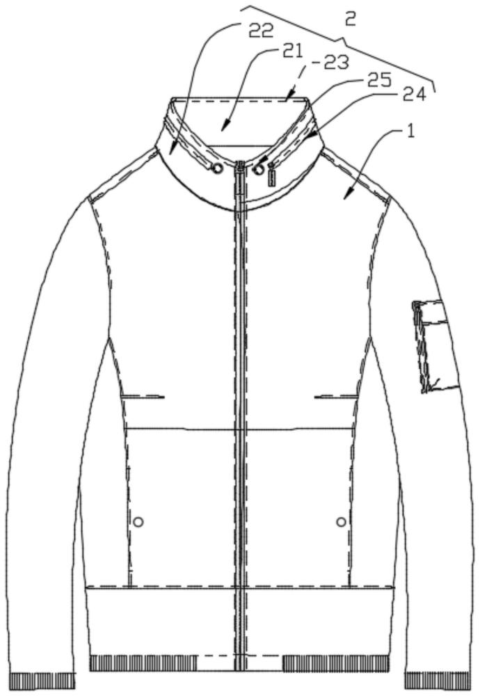 一种具有隐藏式雨衣收纳功能的衣服的制作方法