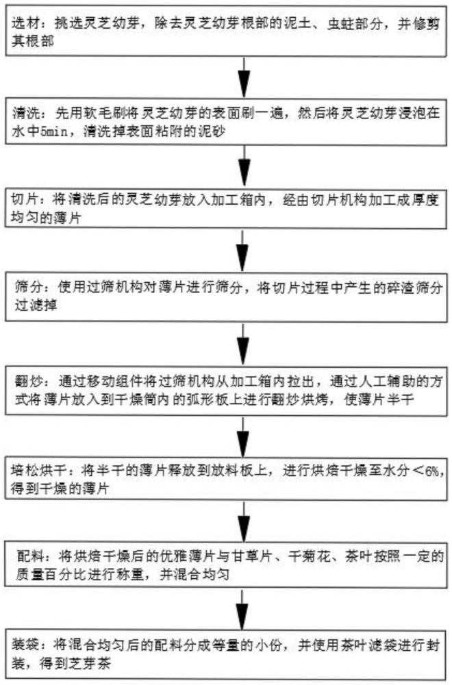 一种灵芝幼芽芝芽茶的制备方法与流程