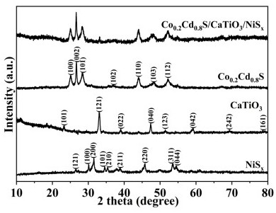 Co0.2Cd0.8S/CaTiO3/NiSx材料的制备方法及其光催化固氮的应用