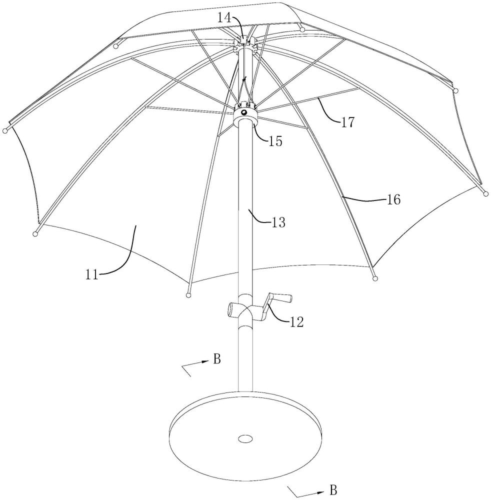 一种遮阳伞升降拉绳安装结构的制作方法