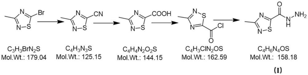 一种3-甲基-1,2,4-噻二唑-5-碳酰肼的制备方法与流程
