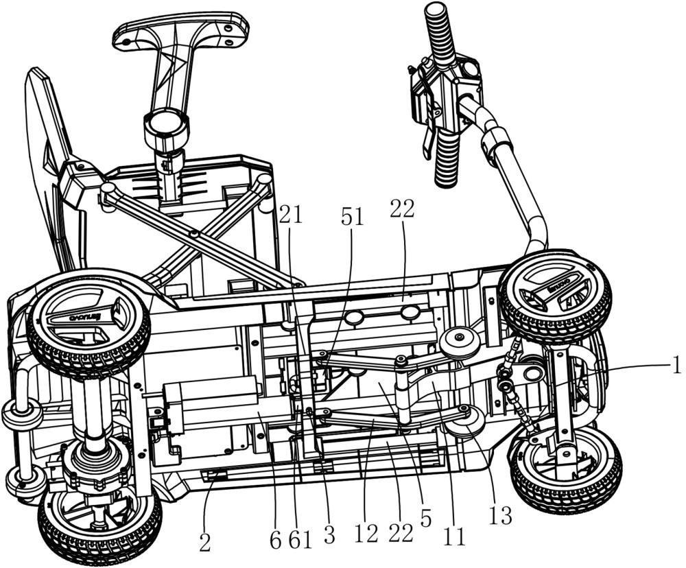 折叠代步车用前车架与主车架连接结构的制作方法