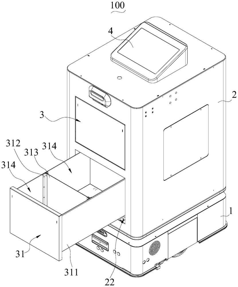 一种抽屉式配送机器人的制作方法