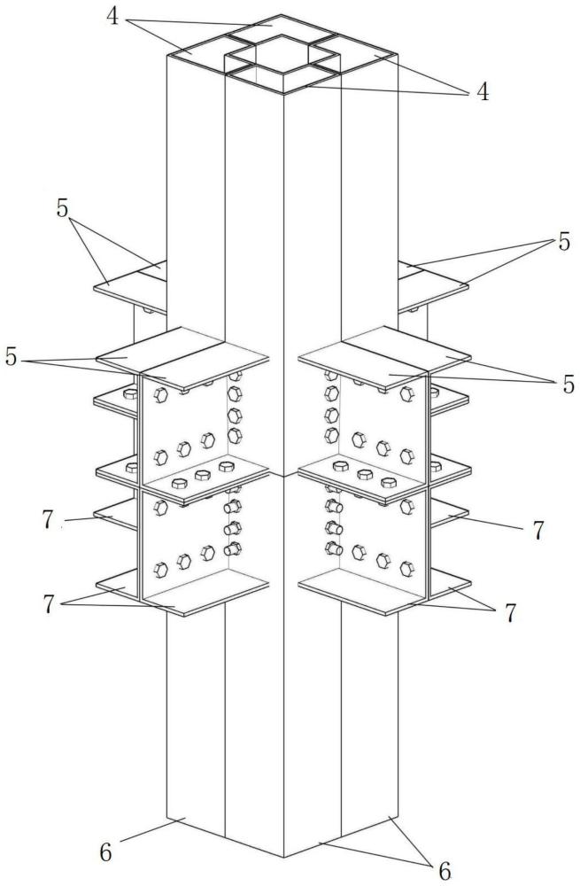 一种模块化钢结构异形柱回字形螺栓连接节点及装配方法