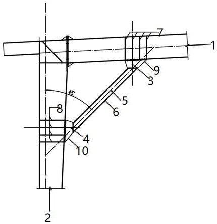 一种能够躲避管道的钢结构斜撑加固结构的制作方法