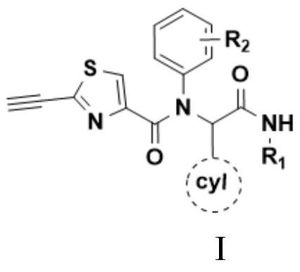 含炔基噻唑甲酰基的甘氨酰胺类化合物及其制备方法和应用