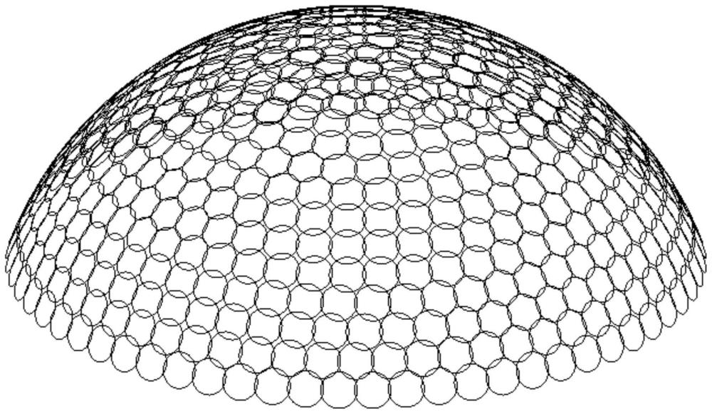 一种基于纬线排布圆环的球面网栅结构及其设计方法