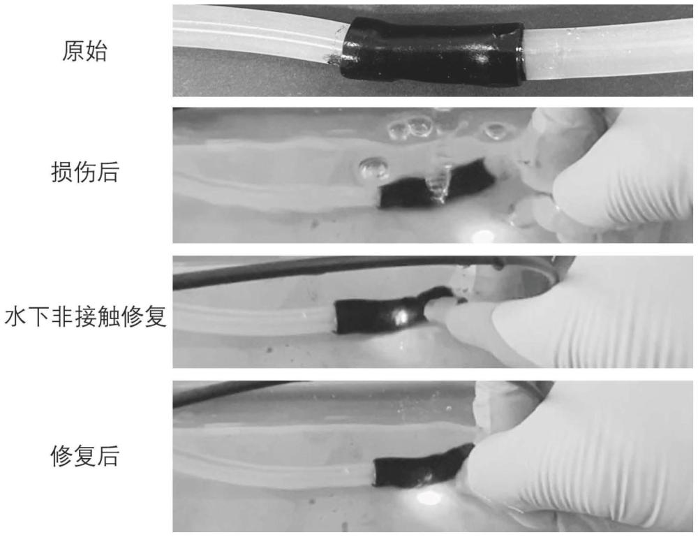 一种可水下非接触自修复聚脲薄膜及其制备方法