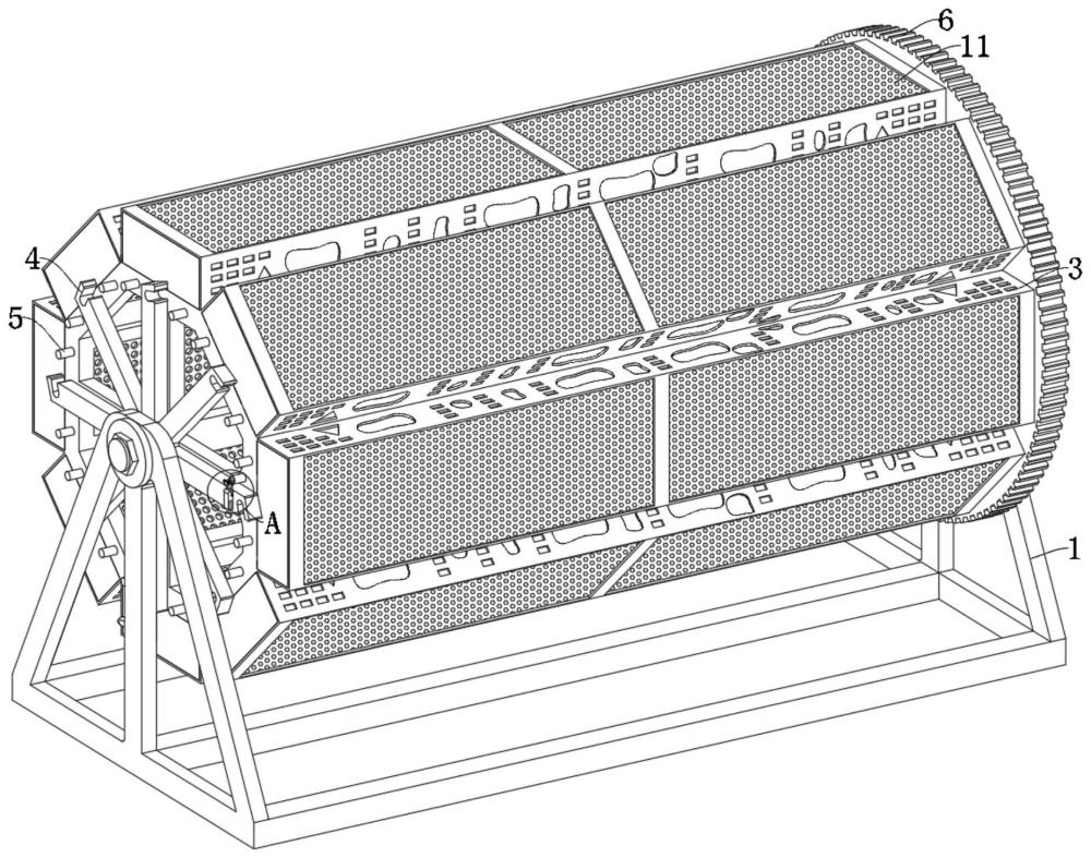 电池壳清洗用旋转框架安装槽的限位结构的制作方法