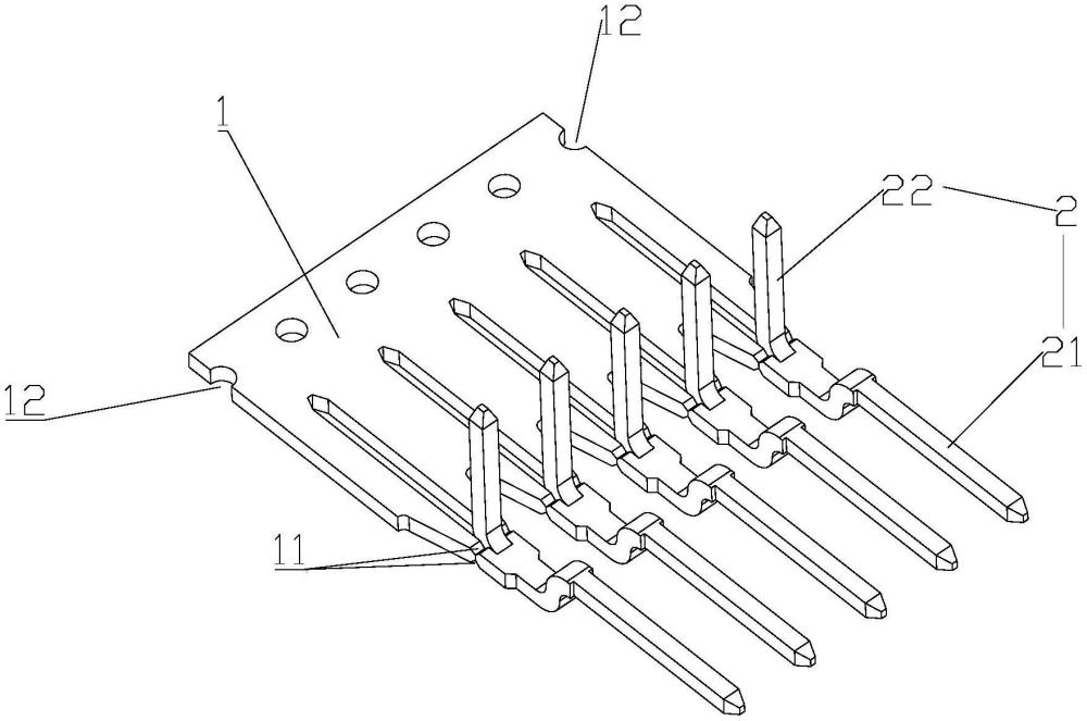 一种端子结构、端子胶芯结构及连接器的制作方法