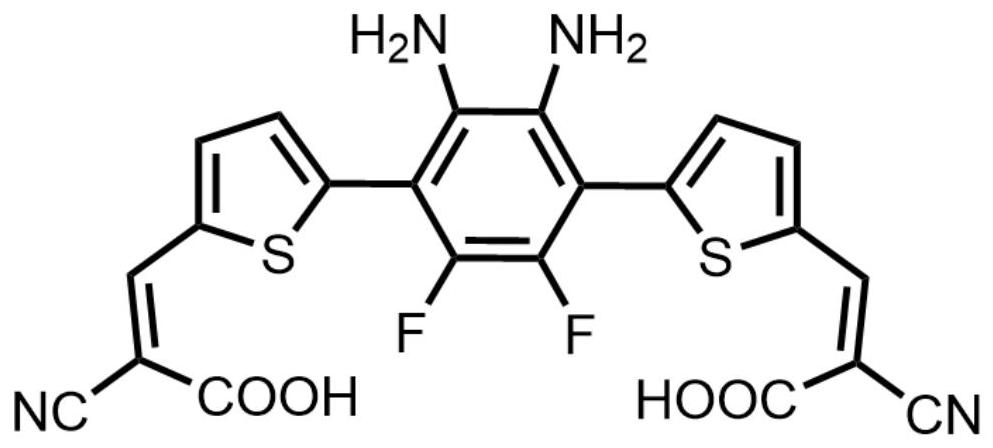 一种((2,3-二氨基-5,6-二氟-1,4-苯基)双(噻吩-5,2-二基))双(2-氰基丙烯酸)及其制备方法与用途