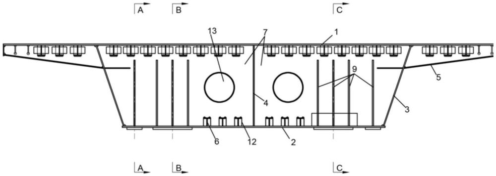 一种钢箱梁斜交支座横隔板构造的制作方法