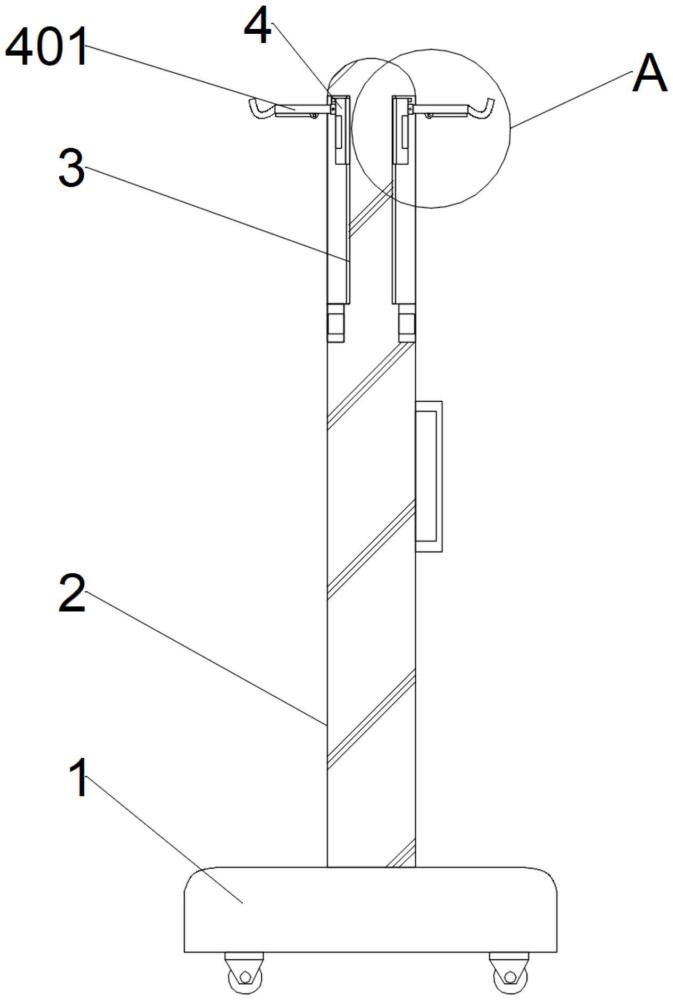 一种可自动调节挂钩高度的输液架