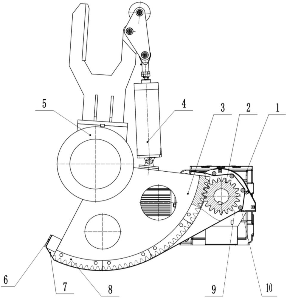 一种卷纸机副臂传动装置的齿轮保护装置的制作方法