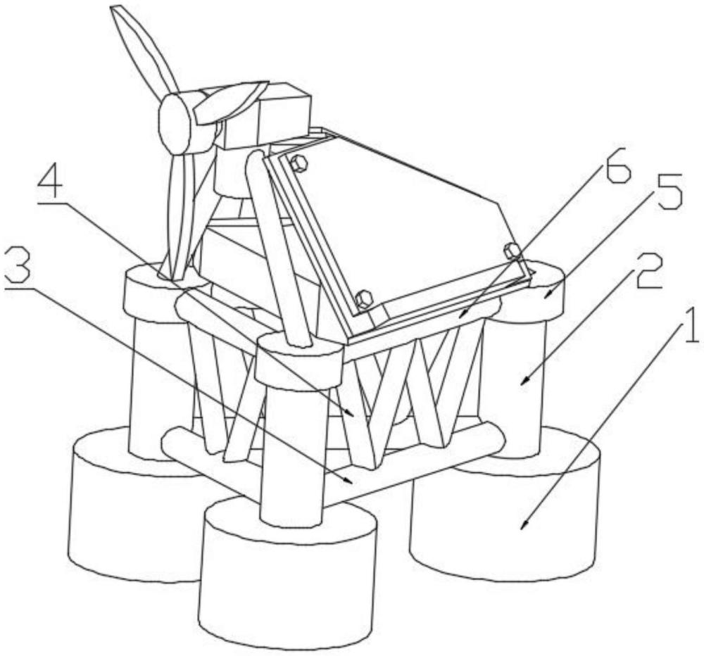 一种用于风光发电的海面浮动座