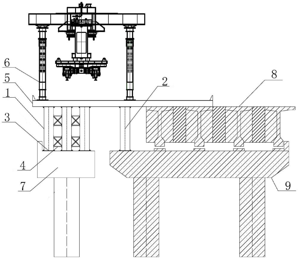 一种桥梁改扩建架梁系统及施工方法与流程