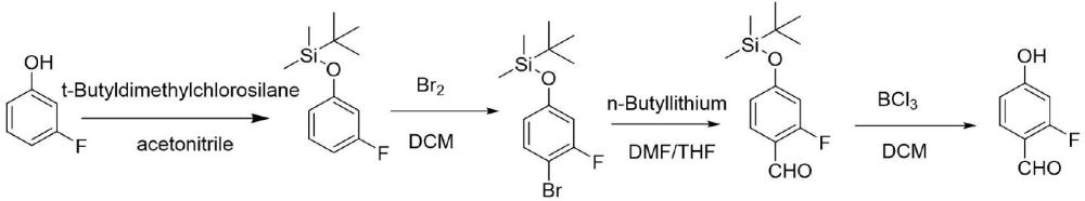 一种合成2-氟-4-羟基苯甲醛的工艺方法与流程