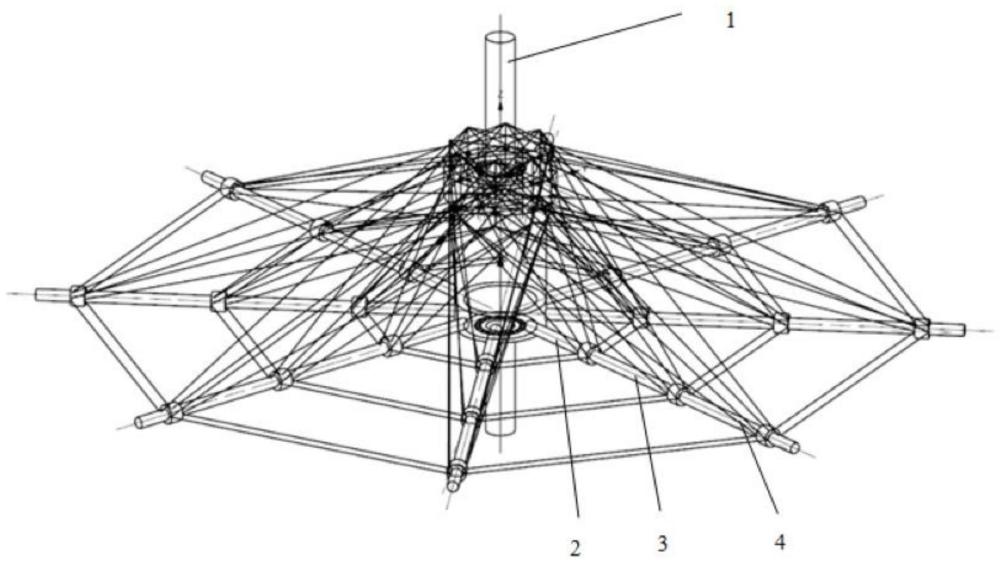 一种蛛网式垂直风力发电机悬臂牵拉结构的制作方法