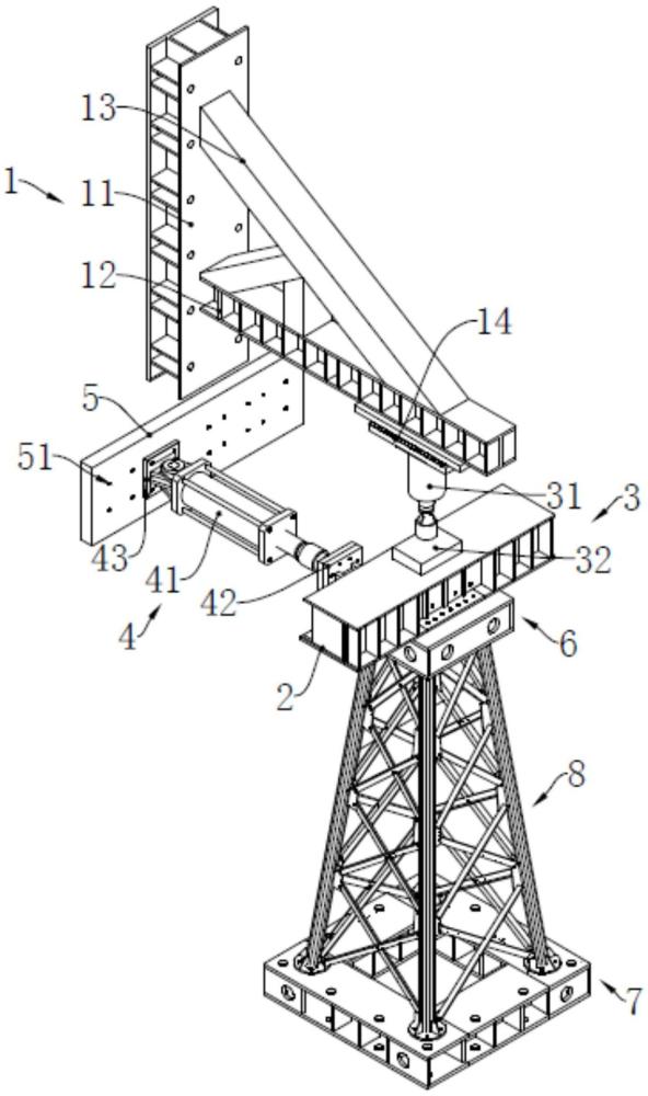 一种预应力钢管混凝土格构式塔架试验装置的制作方法