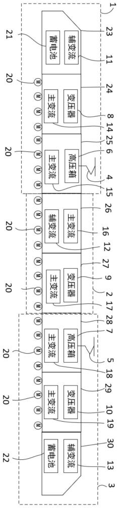 一种可变编组列车的牵引动力系统及可变编组列车的制作方法