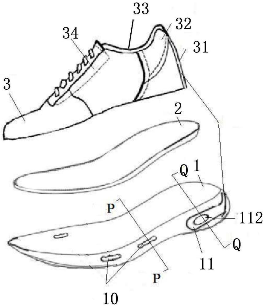 促进足部血液循环的气动循环鞋体结构的制作方法